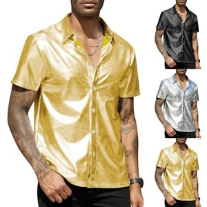 Step Up Your Nightclub Fashion with this chemise homme couleur unie brillante
