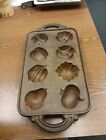 John Wright Cast Iron Vegetable And Fruit Muffin Mold Pan