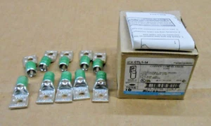 BOX OF 10 NEW BLACKBURN CTL1-14 COPPER LUG CRIMP 1 HOLE 1/4" SHORT GREEN 1 STR - Picture 1 of 3