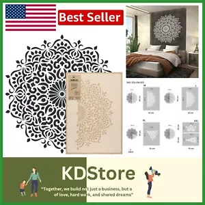 Versatile 23.2” Mandala Stencil - Perfect for Wall, Fabric, and Furniture - Picture 1 of 8