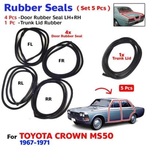 Weatherstrip Rubber Seal Fits Toyota Crown MS50 4D Sedan 1967-71 5 PCS Door Seal - Picture 1 of 8