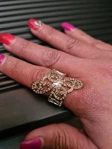 Paparazzi ~ "Diamond Dizzy" Brown Ring (350). - Picture 1 of 3