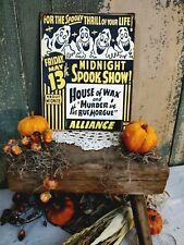 VINTAGE RETRO STYLE ADVERTISING HALLOWEEN GHOSTS HOUSE OF WAX SHOW CANVAS