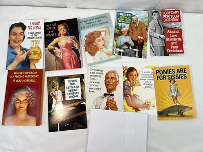 18 Noble Works Asst'd Set Funny Everyday Greeting Cards w/ 5x7" Env. Retro Humor - Image 1 of 4