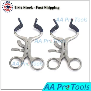 5,5" 2 Stück Molt Dental Mundknebel mit Silikon schwarze Spitzen Edelstahl Dental Inst - Bild 1 von 3