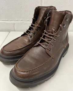 Calvin Klein Men's Size 13 CM Trophy Lace-Up Brown Leather Boots Lug Sole - Picture 1 of 14
