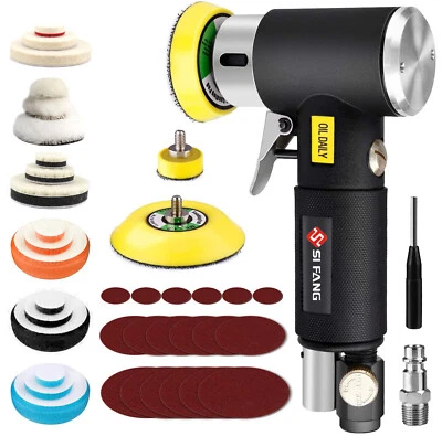 48Pcs 2" 3" Mini Orbital Air Sander Pneumatic Dual Action Car Polisher Pads Kit - Image 1 of 4