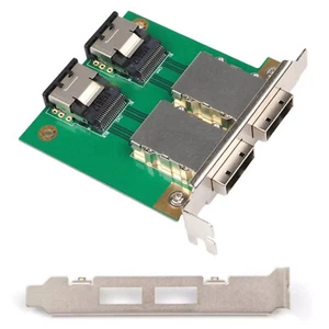 SFF-8087 to 2 Port External HD SFF-8088 PCI Mini SAS Card Female Adapter Board - Picture 1 of 9