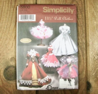 Barbie Doll Clothes Sewing Pattern Vintage Gowns Simplicity 5800 Uncut - Image 1 of 4