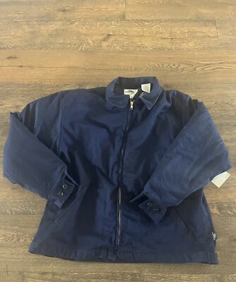 Steelguard Jacket 1XLR FR bomber Canvas Workwear Full Zip fIre Resistant Navy - Image 1 of 4