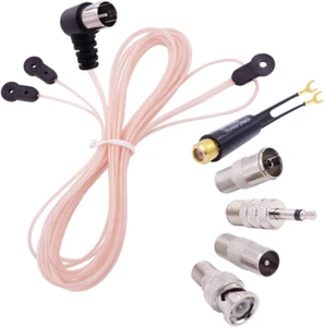 Antena FM universal dipolo 75 ohmios F macho enchufe coaxial cable antena - Imagen 1 de 8