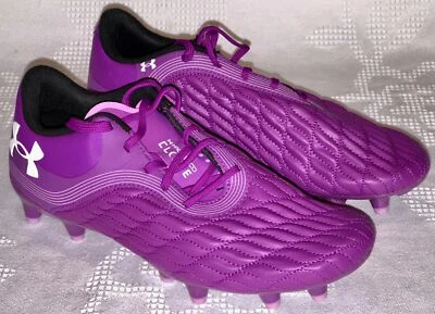 Botines de fútbol Under Armour Clone Magnetico Pro 3 púrpura violeta blanco para mujer talla 7 Foto 1 de 4