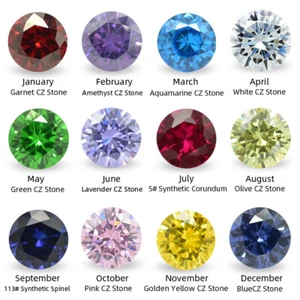 Round 50pcs per color 600pcs total Birthstone Stone Loose cubic Zirconia Bright - Picture 1 of 7