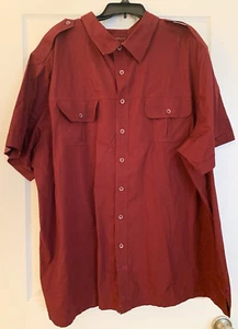Boulder Creek Trading Company Burgundy Short Sleeve Shirt - 4XL - Picture 1 of 3