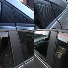 Fiat 595 / 500 Abarth Carbon fibre Door pillar & Mirror trim Decals Stickers 