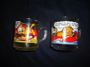 LOT of 2 1978 Jim Davis McDonald's Garfield Glass Coffee Mugs/Cups EC - Picture 1 of 4