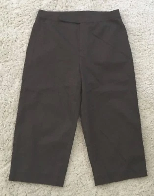 NWT ELLEN TRACY COMPANY Brown Cropped Capri Pants Crop Length Cotton Stretch 8 - Image 1 of 2
