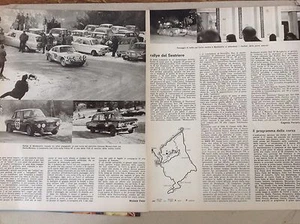 *ARTICOLO RALLY DA MONTECARLO AL SESTRIERE VIA SANREMO- LANCIA FIAT MINI -- 1968 - Foto 1 di 1