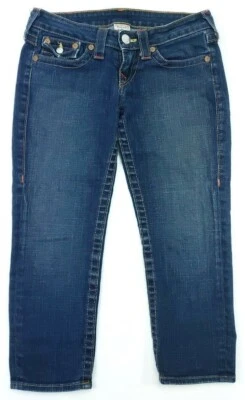 Calça jeans azul escura True Religion feminina tamanho 26 lírio curta cropped - Imagem 1 de 4