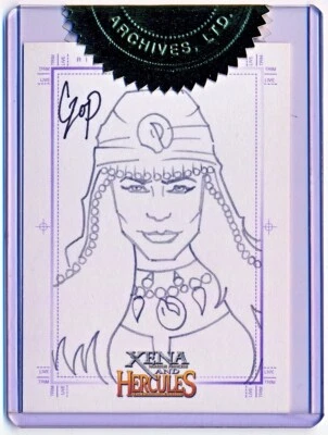 Xena & Hercules Animated Alti Sketch by John Czop UK Case Topper #NNO - Image 1 of 2