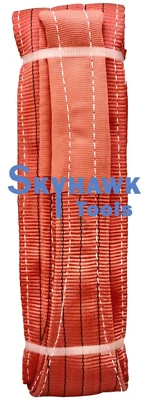 CAL-HAWK 5 Ton x 15 Ft Heavy Duty Lifting Towing Slip Strap Polyester Webbing Eye Loop