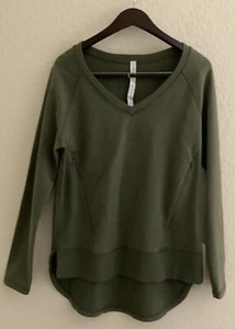 Pullover LULULEMON After Asana Cuello en V Jaspeado Fatiga Bolsillos con Cremallera Talla 8 Nuevo con Etiquetas - Imagen 1 de 7