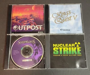4 Vintage 1990er PC Computerspiele Shadowlands Outpost Nuclear Strike Kings Quest V - Bild 1 von 4