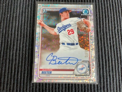 2020 BOWMAN CHROME CLAYTON BEETER *SPECKLE REFRACTOR AUTO #47/71*  DODGERS - Image 1 of 2