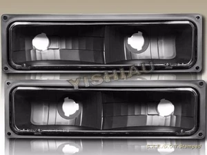 88-98 CHEVY / GMC C10 FULL SIZE BLACK BUMPER LIGHTS PARKING SIGNAL LAMPS - Picture 1 of 2