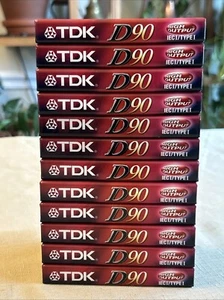 12 TDK D90 High Output IECI/Type I High Output Blank Audio Cassette Tapes-Sealed - Picture 1 of 4
