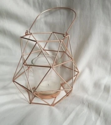 Suporte de vela/lanterna/suporte fio dourado decoração geométrica enfeite Natal - Imagem 1 de 4