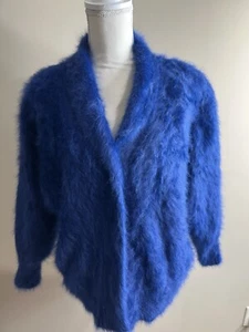 Exclusively Misook International Blue Faux Fur Coat M/l Lined - Picture 1 of 13