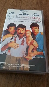 THREE MEN AND A BABY - TOM SELLECK, TED DANSON - VHS VIDEO - Picture 1 of 1