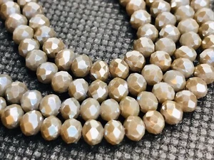 Crystal Spacer Beads Opaque Glossy Taupe 5mm Rondelle Qty: 43 - Picture 1 of 2
