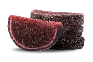 Black Cherry Jelly Fruit Slices - Chewy Fruit Slices - by NY Candy - FREE SHIP - Picture 1 of 1