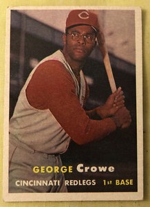 1957 Topps George Crowe Baseball Card #73 Redlegs First Base Low-Grade