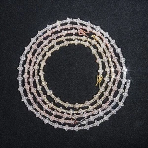 3MM D Color Moissanite Cross Tennis Bracelet Women 925 Silver Plated 14k Gold - Picture 1 of 9