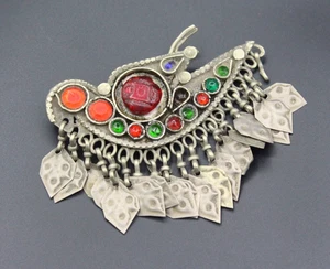 Vintage Afghan Hair Clip, Body Hair Jewelry, Belly Dance Tassels Hairclip, Bird - Picture 1 of 9