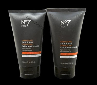 Lot of 2 ✨ No7 Men Energising Face Scrub 150ml Each 🌟 Sensitive Daily Exfoliant - Image 1 of 4