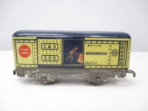 Marx 555 C&S Man in Door Kühlboxwagen blaues Dach Vorkrieg Spur O X7177 - Bild 1 von 8
