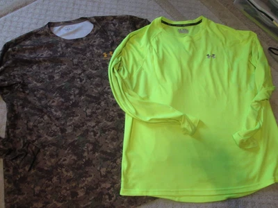 2 Under Armour Shirt Mens 2XL Camo Base Layer Pullover Hunting - Image 1 of 4