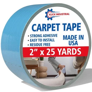 Carpet Tape, Double Sided Rug Tape, Secure Rugs to Hardwood, Laminate, Tile, ... - Foto 1 di 7