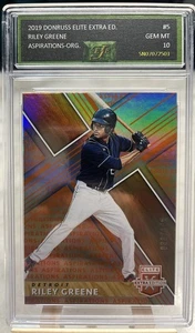 2019 Donruss Elite Extra Edition Riley Greene Aspirations Orange /100 Graded GEM - Picture 1 of 1