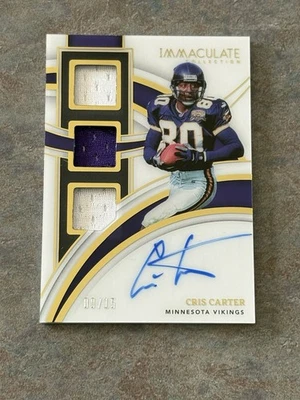 2022 Immaculate Cris Carter Players Auto #/15 Vikings - Image 1 of 2