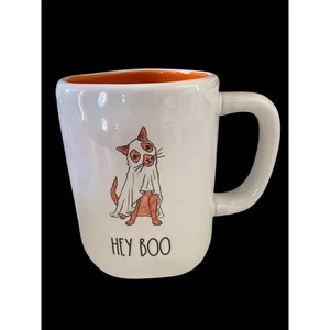 Neu Keramik Rae Dunn Halloween Hey Boo Geist Katze Kätzchen Kätzchen Katzen Kaffeebecher - Bild 1 von 2