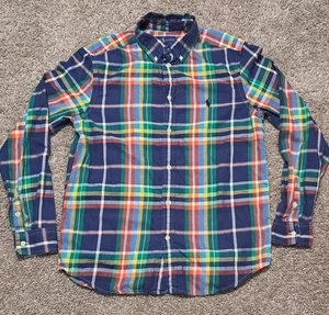 Camisa Ralph Lauren Abotonada Niños Talla XL (18-20) Azul Cuadros - Imagen 1 de 5