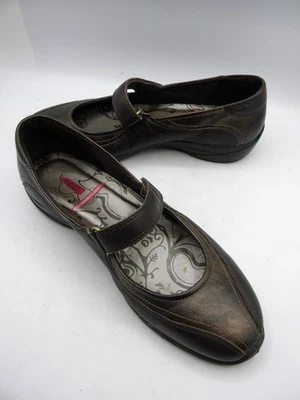 Pisos Mary Jane Ecco de cuero marrón y bronce talla EU 41 US 10 Foto 1 de 4