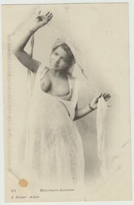 Norte de África francés - Argelia - Una bailarina - Postal vintage - Imagen 1 de 2
