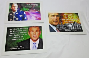 Trailer Park Creations 3 seltene George W Bush politische schwarze Grußkarten NEU - Bild 1 von 8