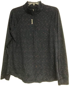Reebok Speedwick Large Navy 1/4 zip Pullover Long Sleeve Activewear - Picture 1 of 9